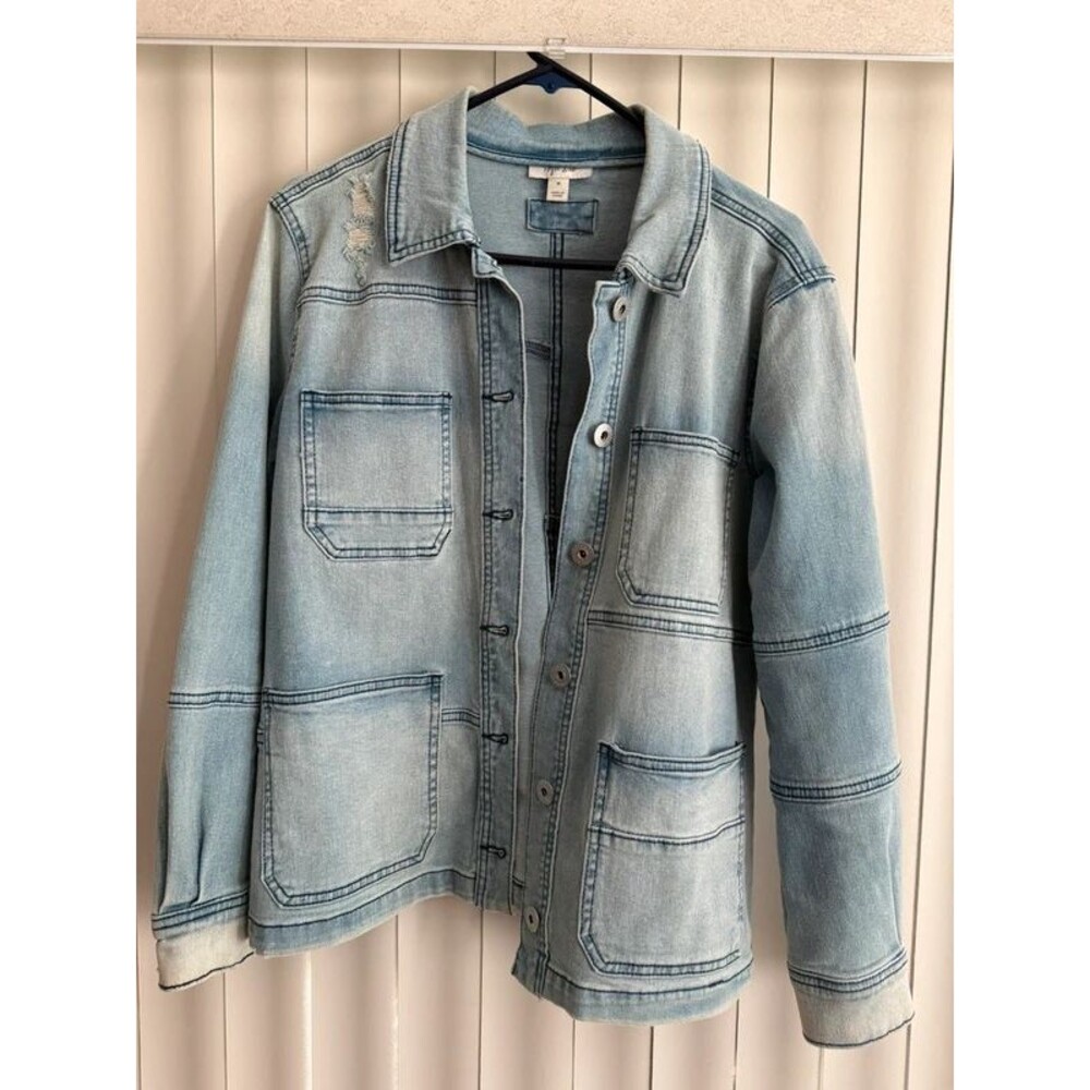 Style & Co. Denim Jacket Light Wash Longer Length sz Med